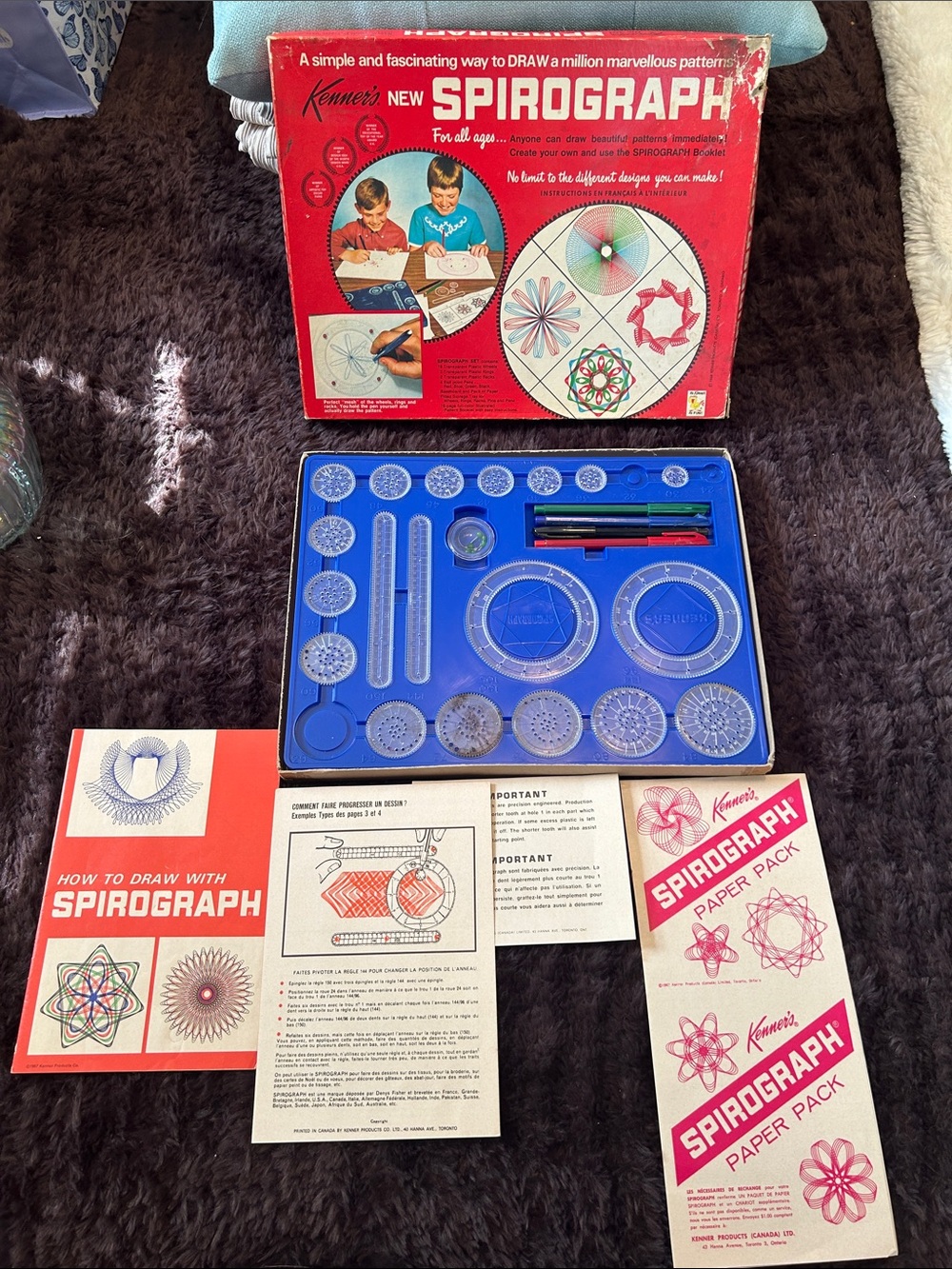 Kenner Spirograph Drawing Set – Red Pattern Designer 1968 - Picture 3 of 8